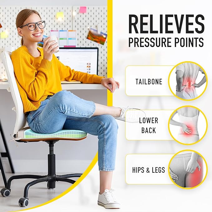 SUNROX Gel Memory Foam Chair Cushions, FadeShield Water-, Stain-Resistant Durable Reversible Seat Cushion Pads with Ties for Indoor/Outdoor Kitchen Dining Office 17"x16" Set of 2, Midnight