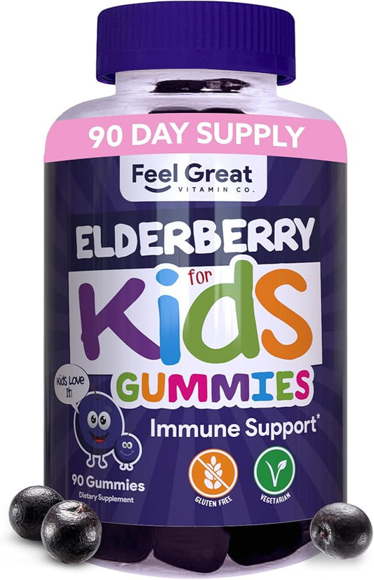 Feel Great Kids Elderberry Gummies 90 Day