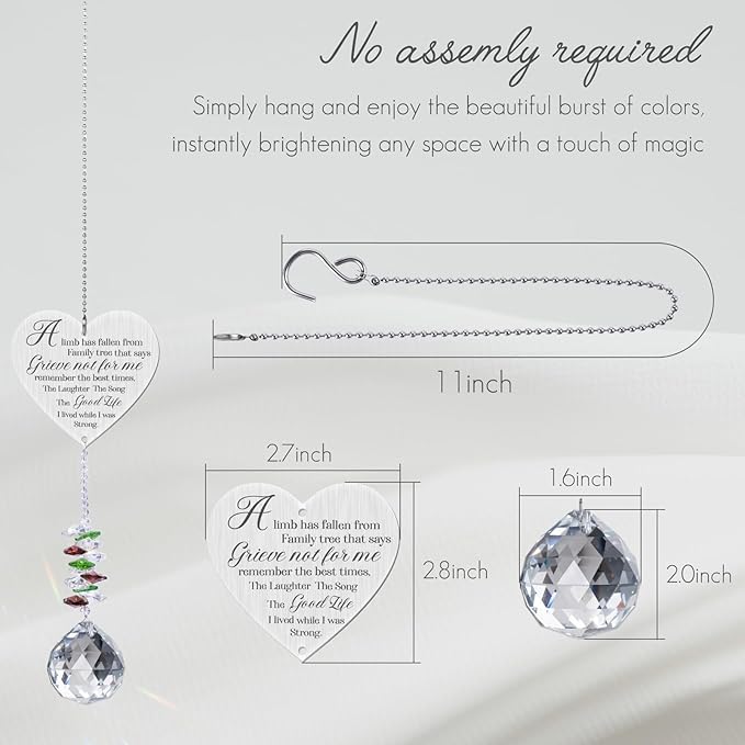 Memorial Gifts Crystal Garden Suncatcher, Sympathy Gifts for Loss of Loved One, in Memory of Loved One Gifts, Bereavement Gifts for Loss of Mom Dad, Cardinal Gifts Rainbow Maker Hanging Decoration