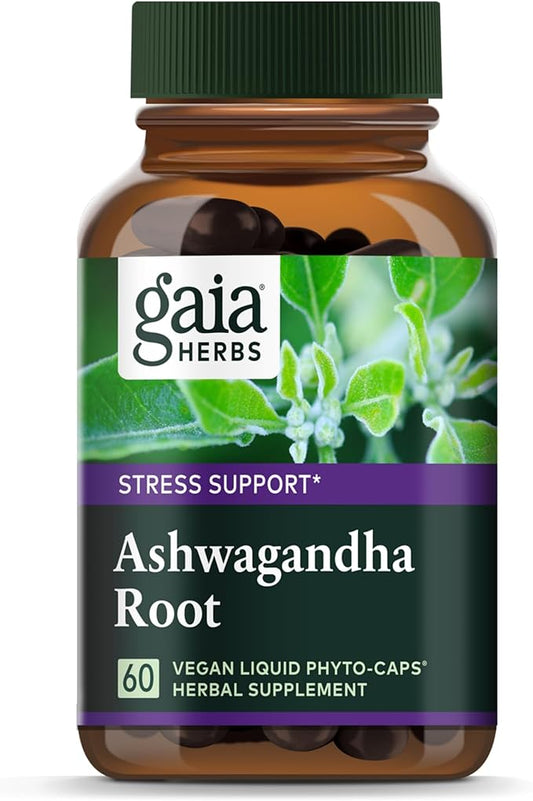 Gaia Herbs, Ashwagandha Root Vegan Liquid 60-Count (Pack 1)