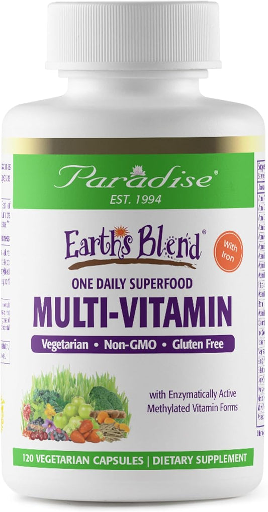 Paradise Herbs, Earth's Blend, Multivitamin, 48 Organic B12, C, K2, Unflavored, 120