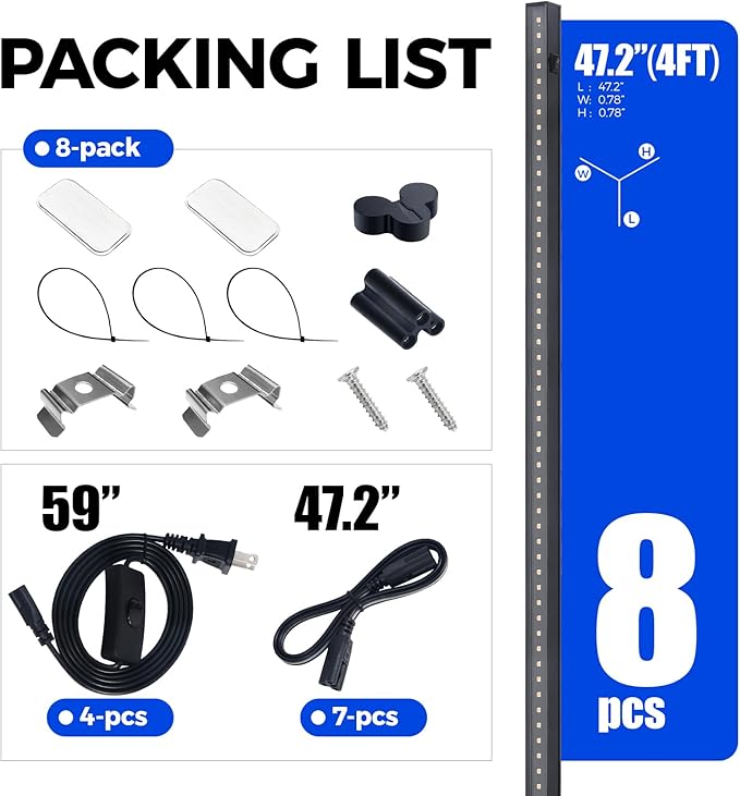 Barrina T5 Grow Lights for Indoor Plants, 4FT 160W (8 X 20W) Plant Grow Lights Indoor with Magnetic Bar, Linkable Plant Growing Lamps with Black Cover, Plug and Play, Yellow, 8 Packs