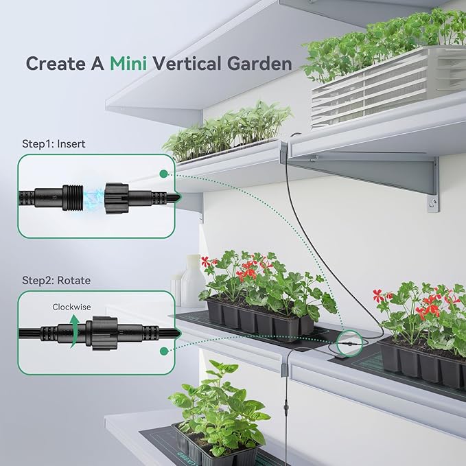 LUXBIRD 4 Pack Daisy Chain Seedling Heat Mats for Indoor Plants, Green Houses, Germination, Hydroponic Garden, Waterproof Durable (LB-HMDC-04)