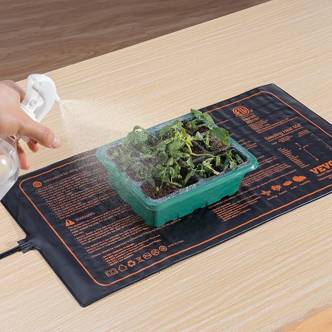 VEVOR 10"x 20.75" Seedling Heat Mat 1 Pack, MET-Certified, Waterproof, for Indoor Germination, Gardening, Hydroponics, Greenhouse Use