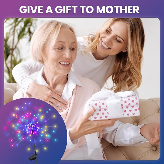 Garden Decor Solar Lights Outdoor,2Pack 120LED Waterproof Colorful Solar Garden Lights Your Outdoor Decoration,Yard, Patio, Porch,Flower Pot,Pathway,Christmas