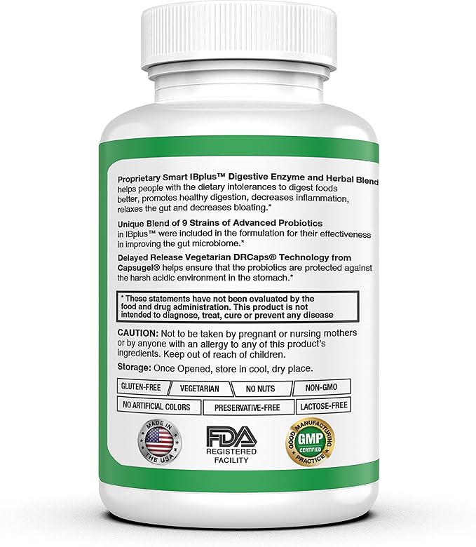 IBplus® Probiotic, Digestive Enzyme & Herbal Formula-60 Capsules!!