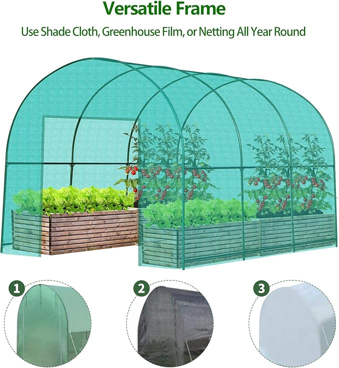 Large Garden Support Arch Frame for Climbing Plants, 9.85 x 7.05 x 7.22 ft Heavy Duty Plant Climbing Arbor Arch, Multi-Purpose Support Frame for Vines, Weddings & Backyard Decoration