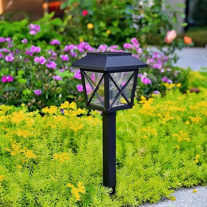 Large Rotating Solar Lights Outdoor Waterproof 2 Modes Twinkling Decorative Lights for Garden Yard Pathway Walkway Decorations Landscape Lighting. (Set of 4)