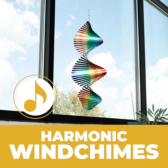 VP Home Rainbow Helix Kinetic Wind Spinner for Yard and Garden Wind Spinner Outdoor Metal Large Hanging Rainbow Decor 3D Garden Art Wind Sculpture Spinners Kinetic Art Garden Spinner