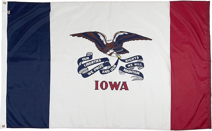 FlagSource Iowa Nylon State Flag, Made in the USA, 3x5'