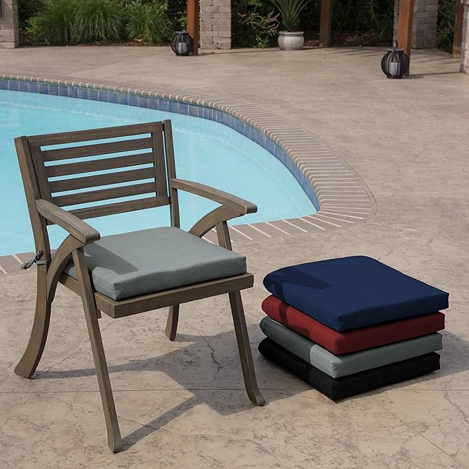 Arden Indoor/Outdoor Seat or Rocking Chair Cushion, 19 x 18, Water Repellent, Rain Proof, Fade Resistant Cushion for Rocking or Dining Chairs Stone Grey Leala