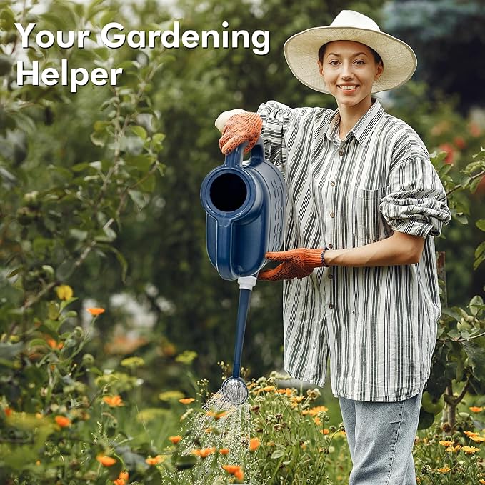 2 Gallon Watering Can for Outdoor Plants, Plant Watering Can with Removable Long Spout and Stainless Steel Sprinkler Head, Large Water Can for Garden Flowers Vegetables