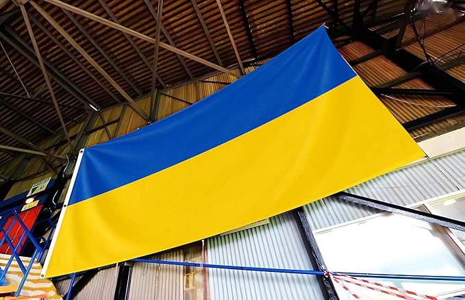 Ukraine Extra Large Flag 8x12FT Giant Ukrainian National Polyester Flag With 3 Grommets For Patriotic Ukrainian Themed Festival Events Party Decoration (Ukraine, 8x12FT)