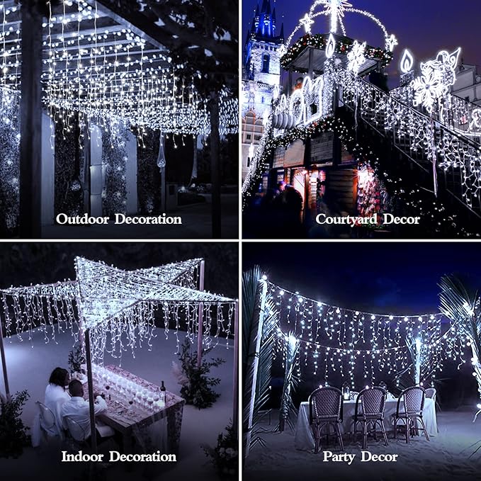 49FT 480LED Christmas Lights Decorations Waterproof 8 Modes Christmas Lights Outdoor with Memory and Timer Fairy Lights Plug-in Christmas String Lights for Holiday Party Wedding Home Roof