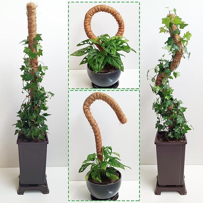 48 Inch Moss Pole, Bendable Moss Pole for Plants Monstera, Tall Moss Poles for Climbing Plants Indoor, Large Moss Pole Support, Garden Trellis Plant Stick Stakes for Potted Plants, Pothos