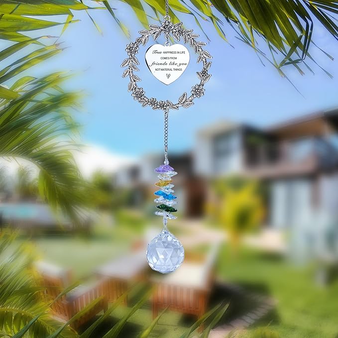 Friend Gifts Unique Friendship Gifts for Women,BFF, Bestie-Best Friend Birthday Gift, Hanging Rainbow Crystal Suncatcher Ornament