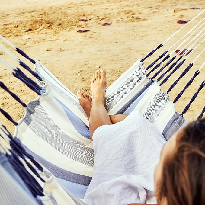 LA SIESTA® - Medium Basic Domingo Hammock Swing Chair - Weather & Tear Resistant Hanging Hammock Chair - Indoor Outdoor Hammock Chair Swing - Patio Porch Bedroom Hanging Chair - Max 250 Lbs, Sea Salt
