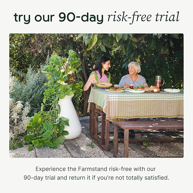 Farmstand Starter Kit + 24 Seedling Credit | Medium Hydroponic Growing System Kit | Self-Watering Outdoor Vertical Garden Planter Tower | 4ft 10in | Made in USA