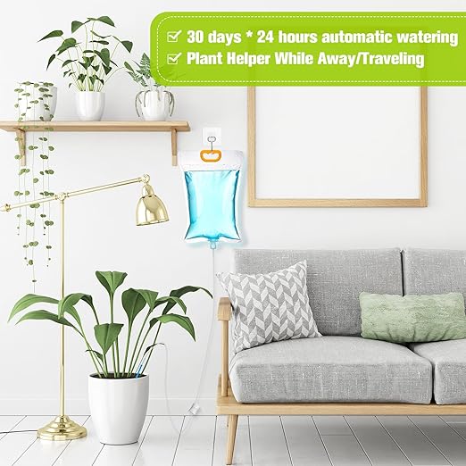 Rtteri 24 Pcs 3.5L Plant Water Bag Plant Watering System Device Automatic Plant Waterer Self Watering rip Bag Irrigation Drip Watering Bag with Adjustable Flow for Indoor Outdoor Potted Plant