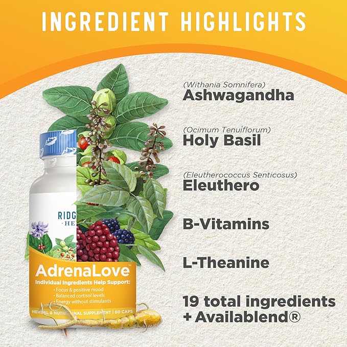 RidgeCrest Herbals Adrenal Fatigue Fighter (New (60 Caps, 30 Serv)