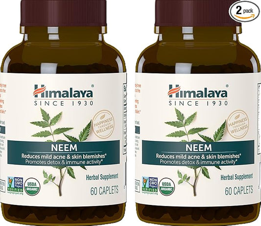 Himalaya Organic Neem Herbal Supplement, 600 mg, 60 Plant 2 Pack