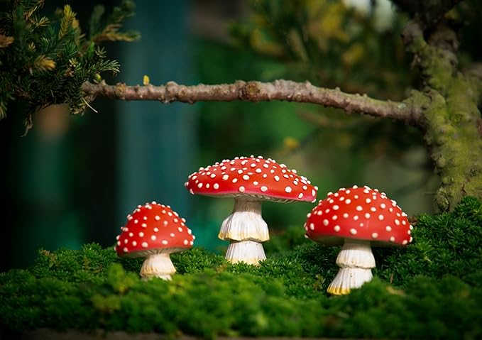 Fairy Garden Miniatures, Mini Mushroom Figurines, mushrooms decor, outdoor mushroom decor, fake mushrooms, mushroom statue, fairy garden decor, mushroom garden decor, mushroom outdoor decor