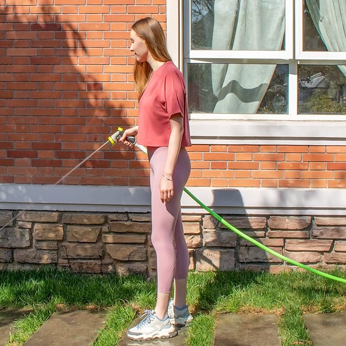 Fevone 25 ft Garden Hose, Heavy Duty Water Hose, Hybrid Polymer, Kink Resistance, Flexible, Durable, Leak Free, Aluminum Fittings, 3/4" GHT, 5/8" ID, 600 Psi, Drinking Water Safe