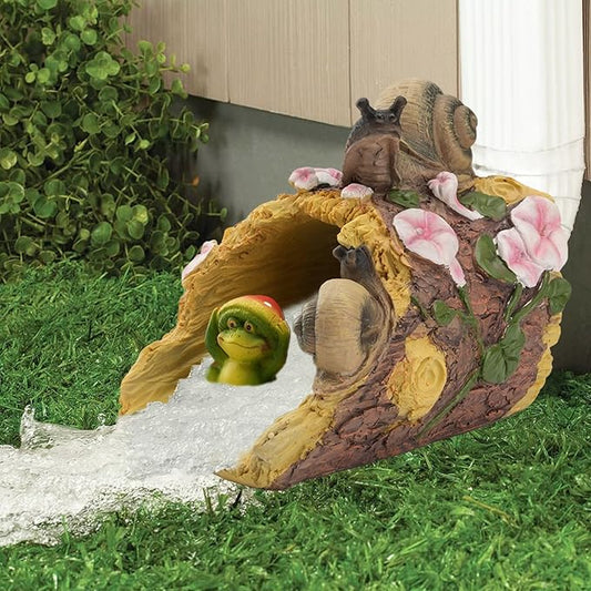 Elenon Snail Decorative Gutter Downspout Extension Statue, Gutter Guardian Rain Downspout Extender, Garden Splash Block Outdoor Sculpture for 3" × 4" Down Spouts Decor