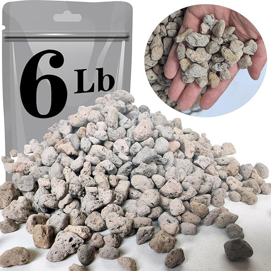 Voulosimi Garden Pumice Rock Horticultural Cactus Bonsai Succulent Soil Additive for Plants, Landscaping, Vase Fillers (1/2 inch, 6 LB)