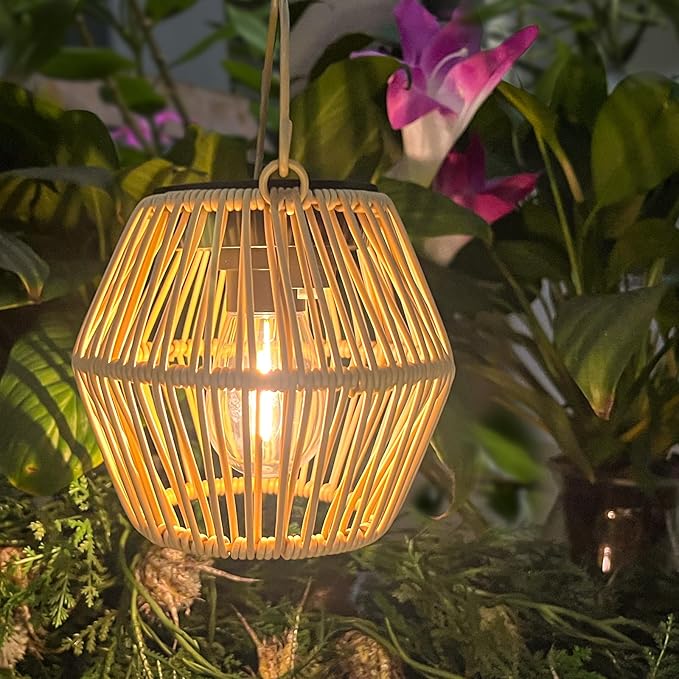 Solar Lanterns Outdoor,Solar Lanterns Outdoor Waterproof Lights for Outside Hanging Lamp Lights Decoration for Garden,Yard,Patio -2 Pack