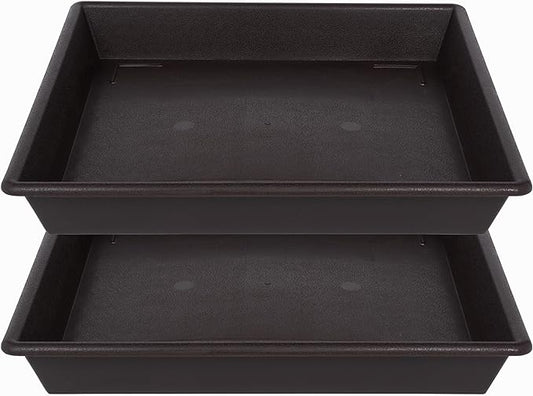 Square Plant Saucer 20 Inch 2 Pack, Large Plant Trays for Pots Heavy Duty Plastic Plant Saucers for Indoors Outdoors, Flower Pot No Holes Plant Lover Gardening Gifts