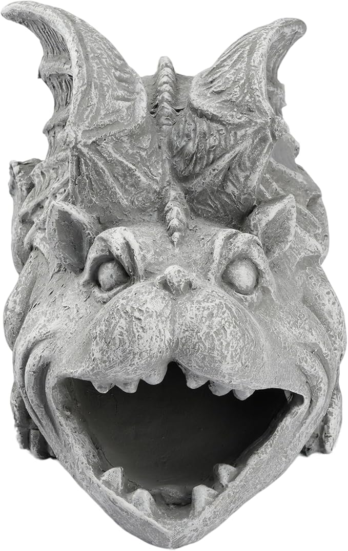 Elenon Gargoyle Decorative Gutter Downspout Extension Statue, Gutter Guardian Rain Downspout Extender, Garden Splash Block Outdoor Sculpture for 3" × 4" Down Spouts Decor