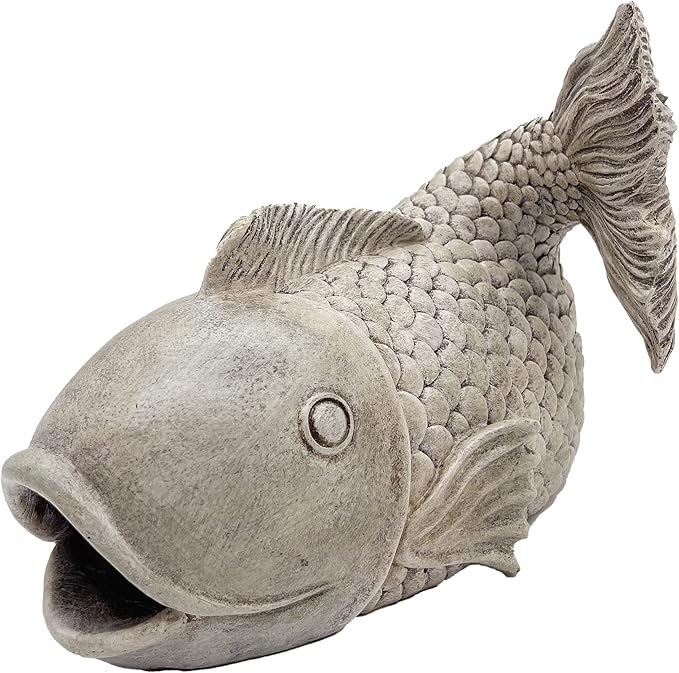 Fish Statues Gutter Downspout Extension Statues Garden Decoration,Resin Statue Outdoor Decor,Animal Downspout Diverter,Decorative Gutter Extension,3"×4" Downspout Extender Diverter Splash Block