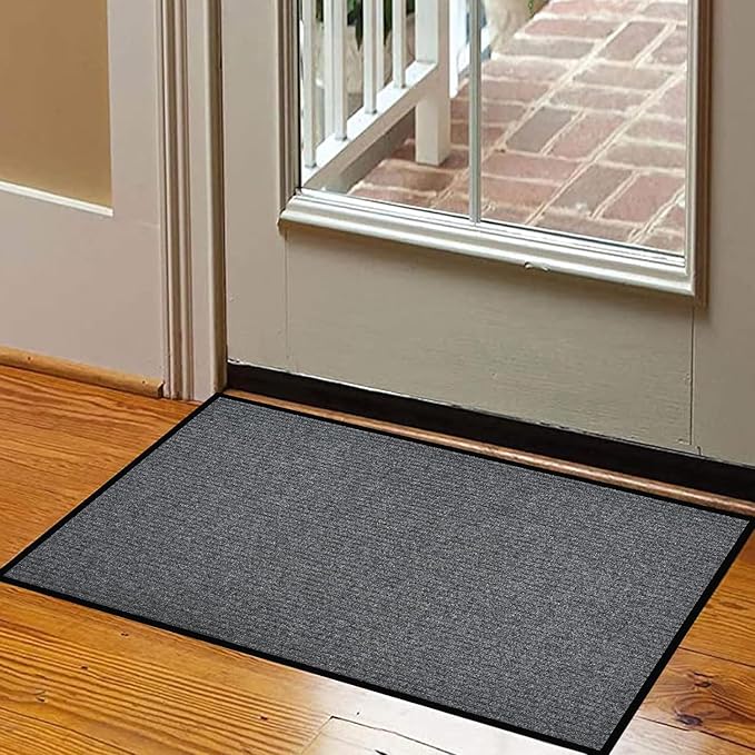 Profile Rubber Door Mat, 72x48inch, Heavy Duty, Entrance Doormat, Indoor and Outdoor, Waterproof, Easy Clean Shoe Scraper, Home Rug Welcome Mats for Entryway, Patio, Porch(Light Grey)