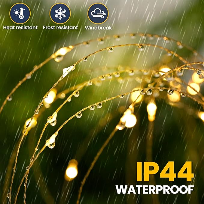 GIGALUMI Garden Outdoor Decor Lights 120LED 2Pack, Solar Garden Lights for Yard Outside Fairy Decorative,Solar Powered for Yard Pathway Flowerbed Planter Balcony Patio Decor（Warm White）