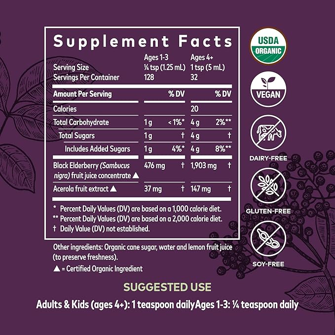 Gaia Herbs Black Elderberry (Sambucus Nigra) Formula-5.4 Fl (32-Day Supply)