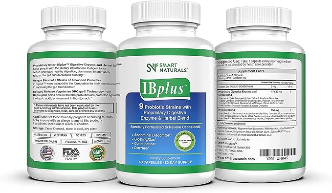 IBplus® Probiotic, Digestive Enzyme & Herbal Formula-60 Capsules!!