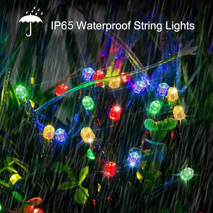Solar String Lights Outdoor,115 Ft 300 LED Solar Christmas Lights with Remote,8 Modes Waterproof Patio Lights for Christmas Tree Patio Yard Garden Party Decor (Multi-Colored)