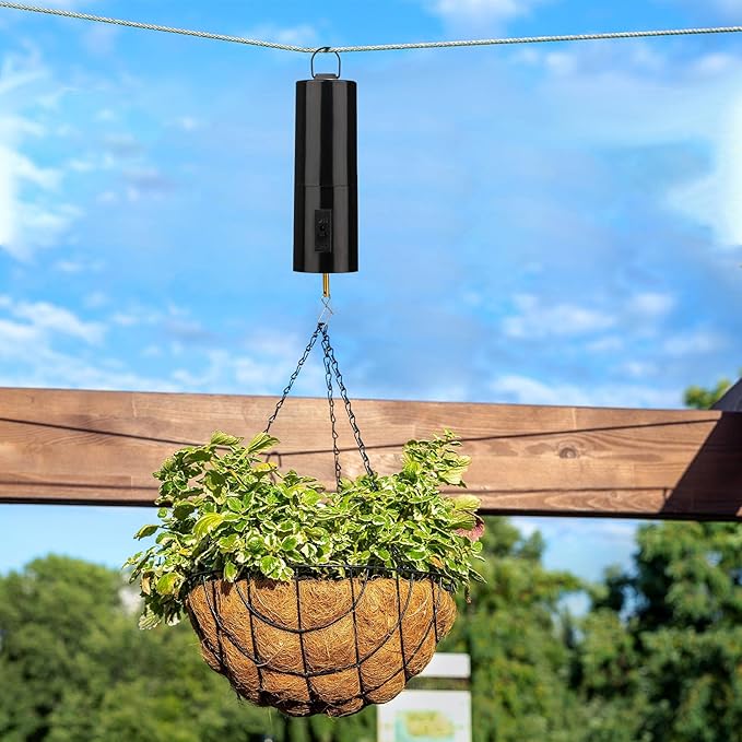 2 Pieces Hanging Black Rotating Motor Wind Spinner Mobile Battery Operated Motor Multi-Purposes Rotatable Hook for Garden Decoration Accessory Supplies