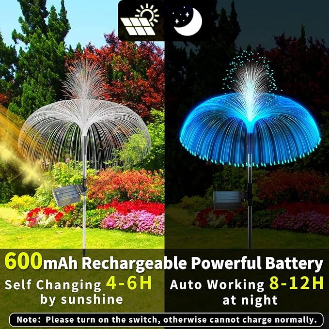 Solar Garden Lights Outdoor Decorative Waterproof, Solar Light for Outside, Yard Lights Solar Flower Decor for Patio Pathway Lawn Party Landscape Decorations, 3 PCS