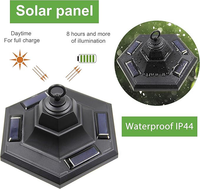 MAGGIFT 37.8 Inch Hanging Solar Lights for Outside Solar Garden Lights Decorative Lanterns with 2 Shepherd Hooks Waterproof Landscape Lighting for Lawn Patio Yard Pathway Driveway,2 Pack