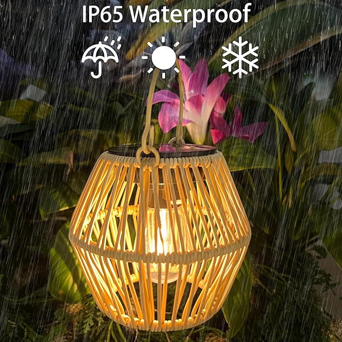 Solar Lanterns Outdoor,Solar Lanterns Outdoor Waterproof Lights for Outside Hanging Lamp Lights Decoration for Garden,Yard,Patio -2 Pack