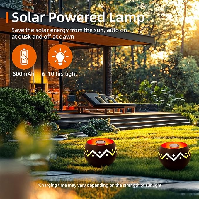 Outdoor Waterproof Lantern, High-Quality Flame Solar-Powered LED Light, Perfect for Gardens, Patios, Deck, Desktops, Pathways, Landscapes, and Lawns Decorations. (L24018)