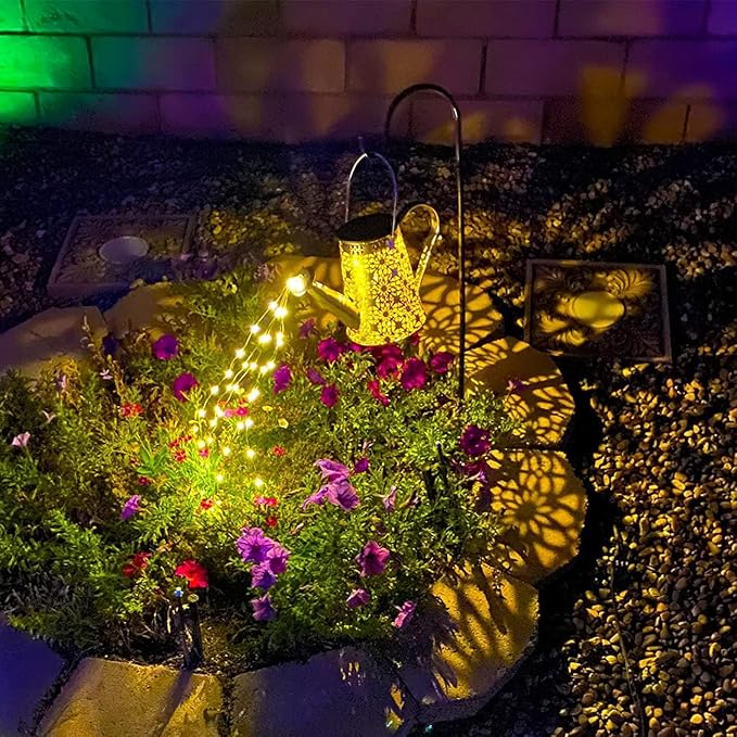 Solar Watering Can Lights, Large Retro Metal Hanging Solar Lights Outdoor Waterproof, Gardening Gifts for Mom Grandma Women Birthday, Garden Decor Yard Light Outside for Porch Landscape Patio