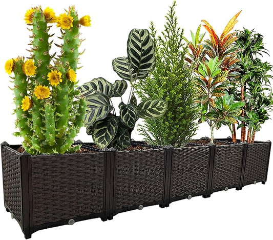Large Planters for Outdoor Plants pots Elevated Garden Boxes Raised Garden Bed Garden Patio Balcony Deck to Planting Flowers Vegetables Tomato and Herbs