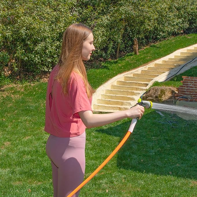 Fevone 25 ft Garden Hose, Heavy Duty Water Hose, Hybrid Polymer, Kink Resistance, Flexible, Durable, Leak Free, Aluminum Fittings, 3/4" GHT, 5/8" ID, 600 Psi, Drinking Water Safe