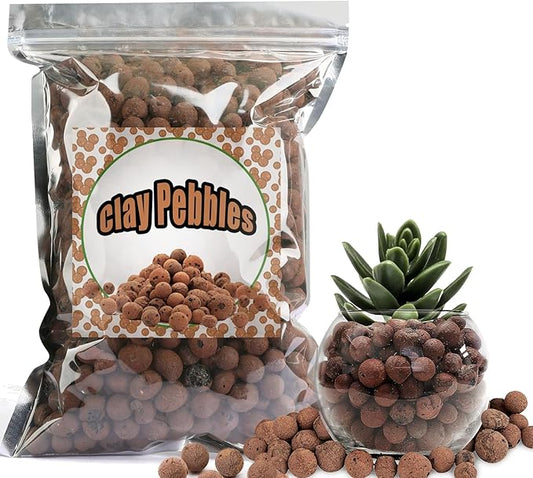 1.1 LB Clay Pebbles Leca Balls for Plants, hydroponic expanded clay pebbles, Ideal for Potted Planter drainage rocks material