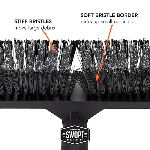SWOPT 24” Standard Multi-Surface Push Broom Head — Indoor and Outdoor Push Broom — Cleaning Head Interchangeable with All SWOPT Cleaning Products for More Efficient Cleaning and Storage