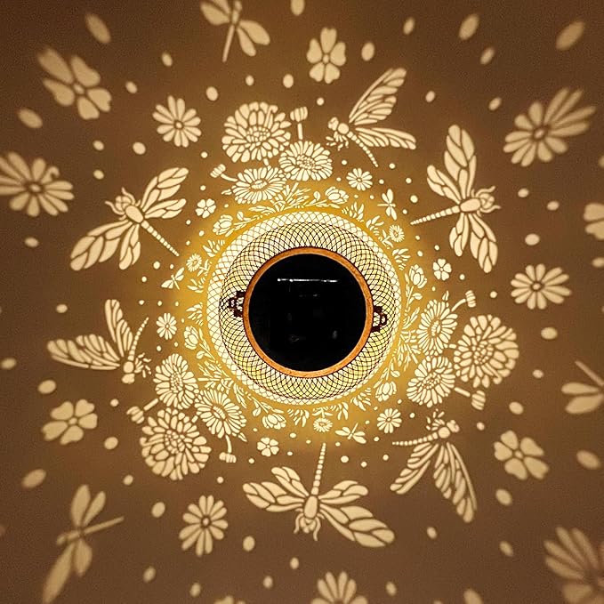 Solar Lanterns Outdoor Waterproof Dragonfly Garden Decor Birthday Gifts for Women Mom Grandma Hanging Solar Lights Metal Decoration Outside for Yard, Patio, Backyard, Porch, Pathway