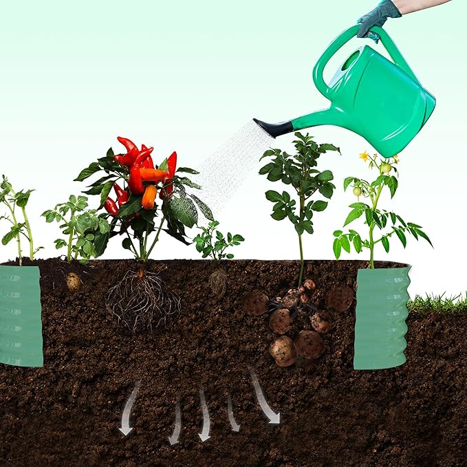 Galvanized Raised Garden Bed with 96" Tall Vertical Arch Trellis – Expandable Rust-Resistant Planter Box for Outdoor Plants, Flowers, Herbs & Vines – Includes Plant Clips, Drainage Netting,Green